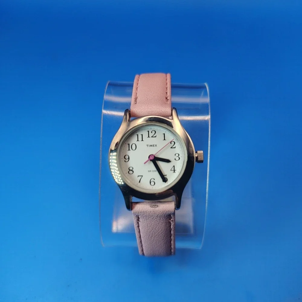 2010 Timex 23mm Women's‎ Cocktail Watch Vegan Leather Strap Size 4-6.75